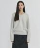 Step Around Cashmere Reglan V Neck Knit_Light Gray