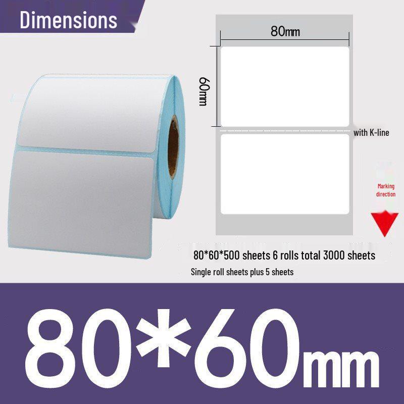 Thermal Self-Adhesive Barcode Print Labels for Logistics and Supermarket Scales (Sizes: 100 To 20)