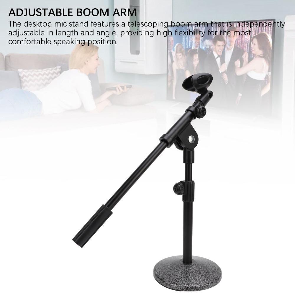 Adjustable Height Angle Desk Microphone Stand Podcast Recording Mic Stand for Live Performance