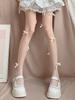 Bow White Stockings for Women Summer Thin Anti Hook Silk Lolita Pure Desire Pearl Black Stockings