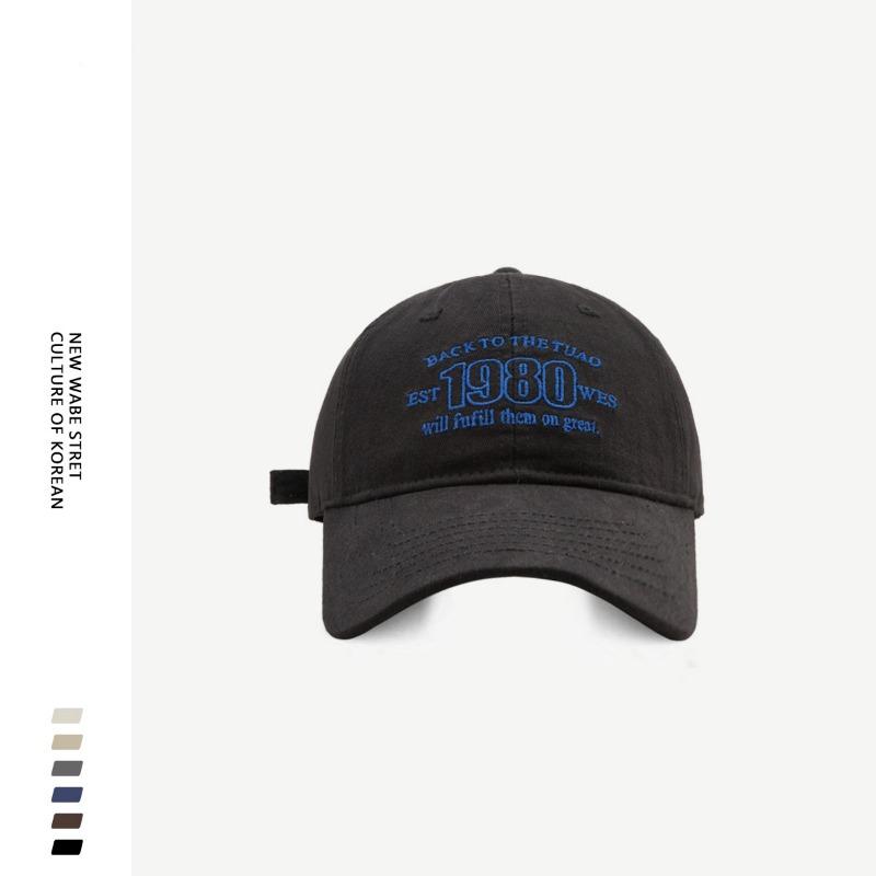 Trendy brand letter embroidery 1980 baseball cap for men and women, summer fashion versatile cap