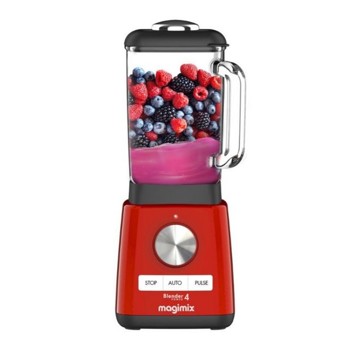 Bol mixeur blender - magimix - rouge - 1300w - fonction broyeur à glace - 4 présélections - 1,8l