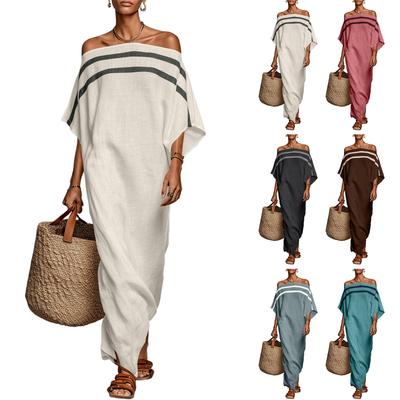Ladies' Casual And Fashionable Loose Striped Dress