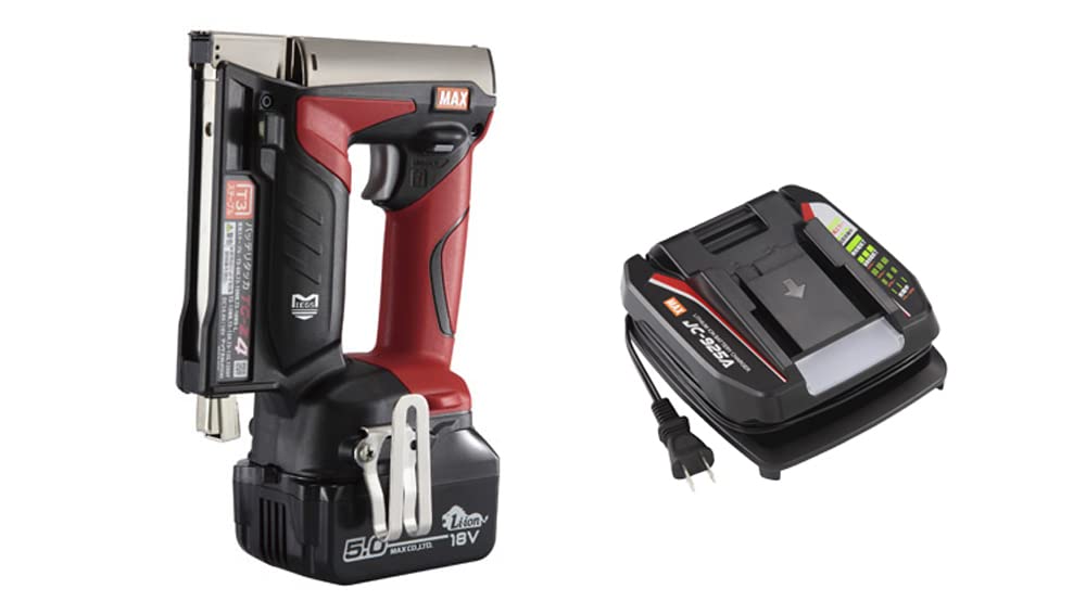 

MAX Rechargeable Tacker Battery Tacker 1 battery case TG91312 Red x Black (Charger, pack, included) TG-Z4-BC/1850A