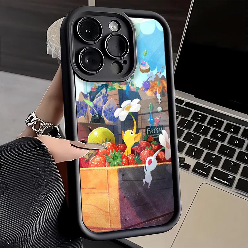 Handyhülle für iPhone 17 Air 16E 15 16 Pro Max P-Pikmins Niedliche Spielabdeckung 14 Plus 13 12 Mini Weiche Silikonhülle Fundas