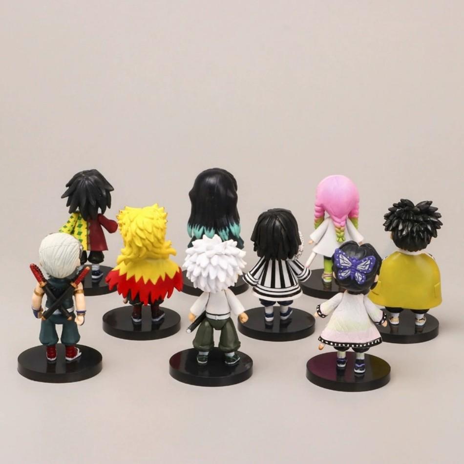 Q Posket Figure  Demon Slayer Mini Figurine 4-15pcs/Sets Kimetsu No Yaiba Small PVC Dolls Desktop Decoration