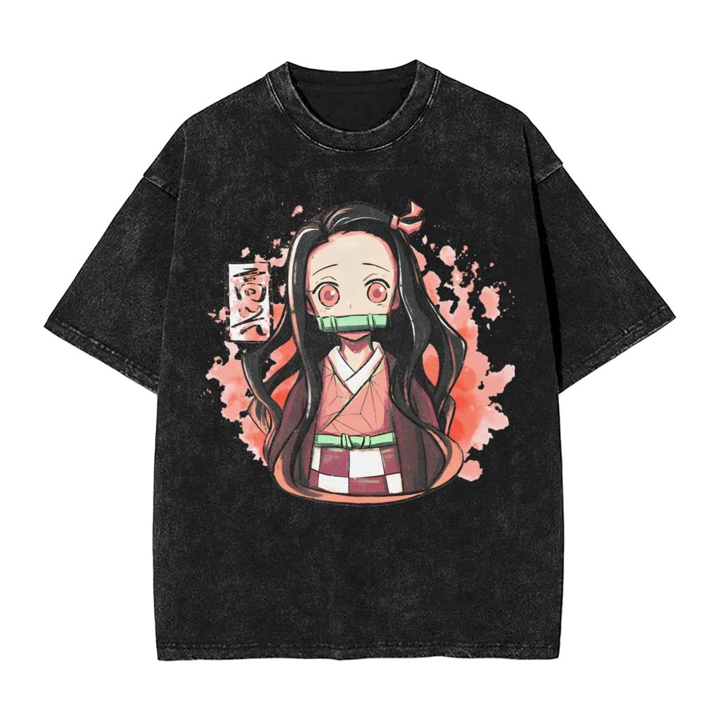 Anime Demon Slayer Hashibira Inosuke Graphic T Shirt Men Women Cotton Tshirts Vintage Washed Tee Harajuku Male Casual T-shirts