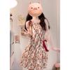 French Gentle Wind Floral Neck Dress Women's Summer Small Design Sense Age-reducing Sleeveless Suspender Skirt