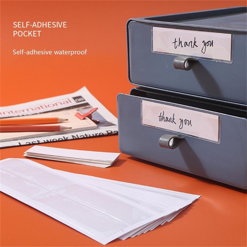 Clear Adhesive Label Pockets With Strong Stick Backing Label Bags For Home And Office Use Sticker Pockets