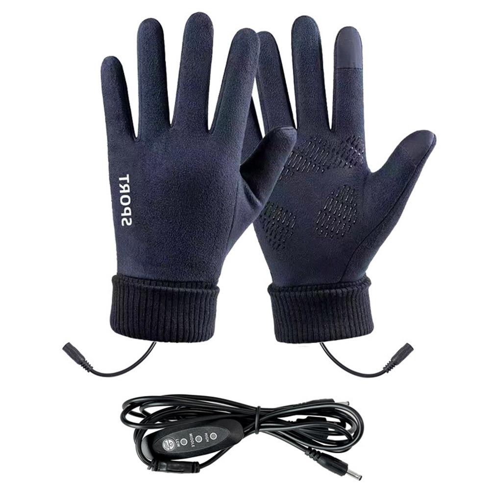 

Waterproof USB Heated Gloves Winter Hand Warming Gloves Durable Rechargeable Gloves темно-синього кольору
