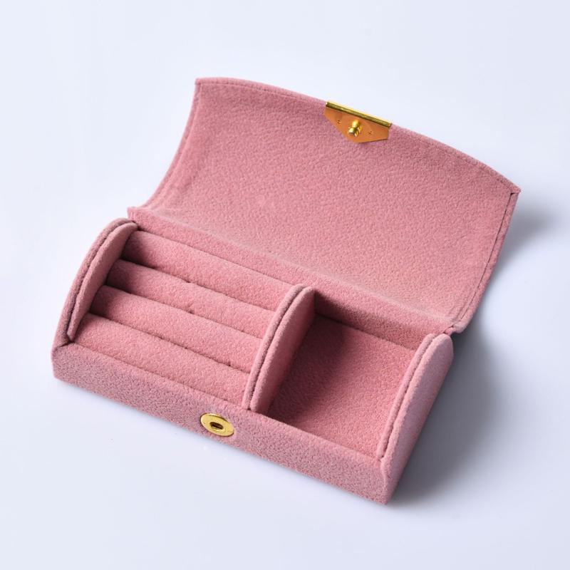 Kleine Schmuckaufbewahrungsbox Tragbar Reise Einfach Samt Ring Halskette Ohrringe Aufbewahrungsbox Reise Organizer Display Geschenkbox Neu