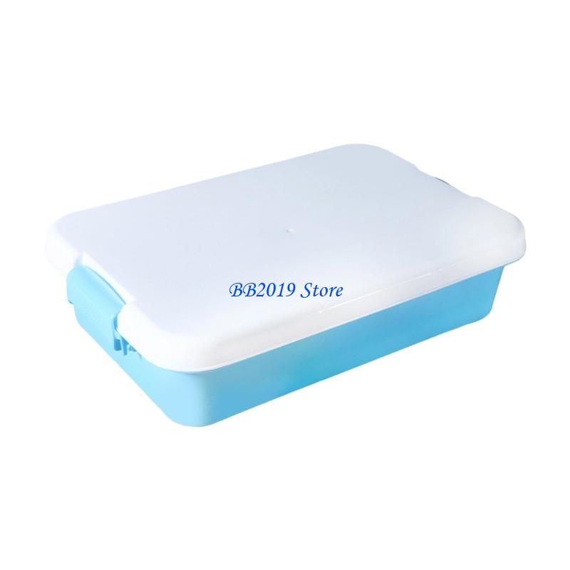 Q0Kb Portable Sand Toy Storage Case With Lid Handle Stackable Sensory Bin Sand Tray For Family Beach Trip Kids Creative Play