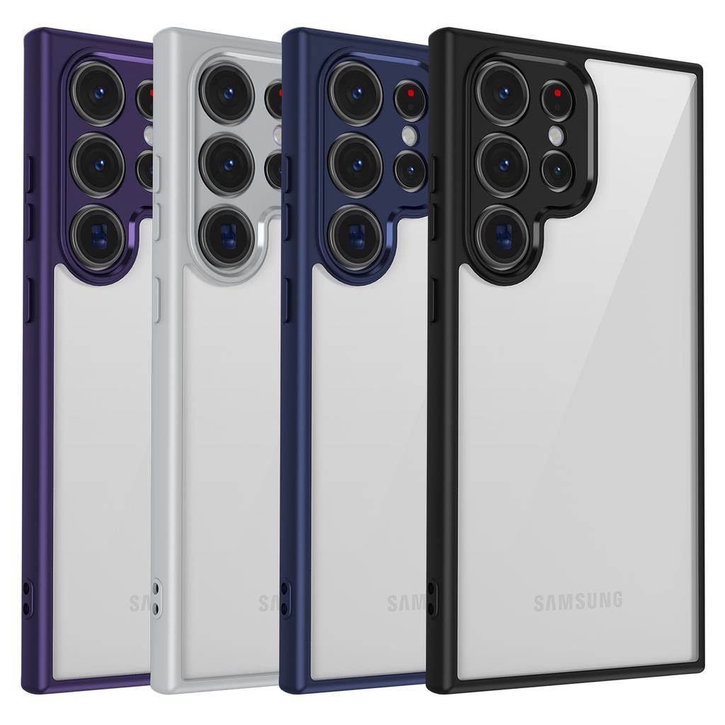 For Samsung Galaxy S22 Ultra 5G Case Matte Skin Touch Clear PC + TPU Shockproof Phone Back Cover