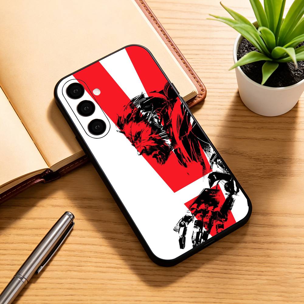 Metal G-Gear S-Solid Phone Case Black Silicone Soft For Samsung Galaxy A73,A72,A71,A70,A53,A52,A51