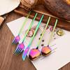 White Gold 30Pcs Dinnerware Set Knife Dessert Fork Spoon Tableware Cutlery Set 18/10 Stainless Steel Flatware Silverware Sets