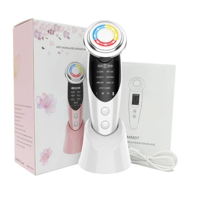 7 In 1 Gesichtslifting-Maschine Mikrostrom Hautverjüngung Gesichtsmassagegerät Lichttherapie Anti-Aging Falten Schönheitsgerät EMS Ion Gesichts-Schönheitsgerät
