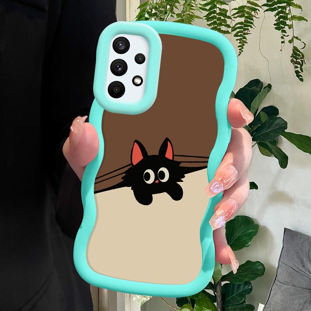 

М який силіконовий чохол Macaron Phone Case з малюнком Big Wave Edge Протиударний захисний гумовий чохол для Samsung Xiaomi Poco Redmi Samsung S23 5G синій