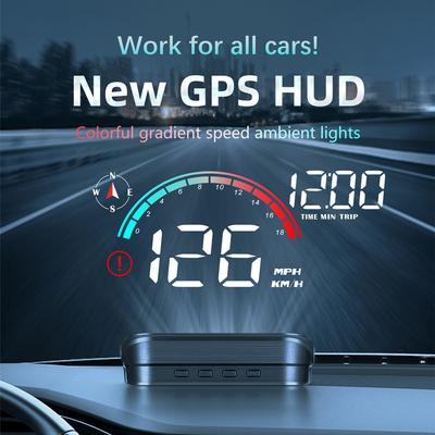 Araba Head Up Display Hız RPM MPH HUD GPS Kilometre projektör ekranı Dashboard Kilometre Sayacı ile Aşırı Hız Alarmı Tüm Arabalar için