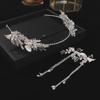 Tuanming Jewelry Diamond Pearl Headband & Earring Set for Brides