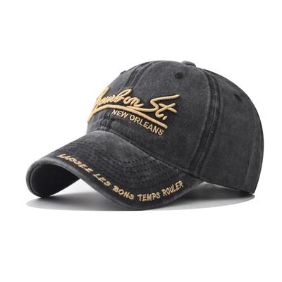 Cotton Washed Old Large Letter Embroidered Baseball Cap Men's and Women's Outdoor Three-dimensional English Cap