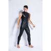 Sexy Men Shiny Pu Faux Leather Catsuit Jumpsuit Nightclub Erotic Lingerie Wetlook Latex Zentai Jumpsuit Costume