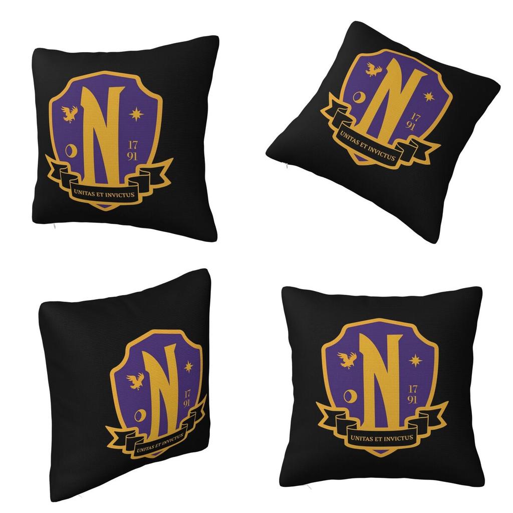 Nevermore Academy Crest (clean) Square Pillowcase Cushion Cover Pillow Case Throw Pillow Cover for Home Sofa Living Room