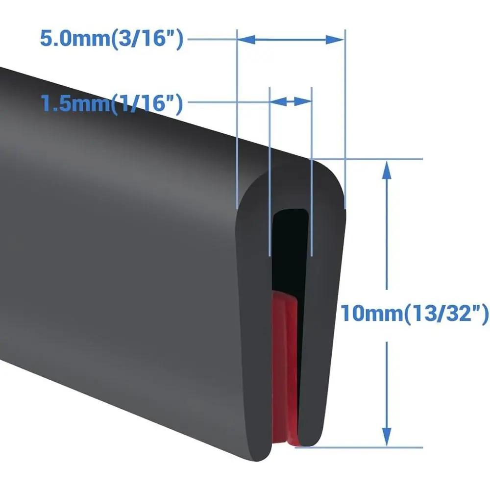 New U-Shape Edge Protector Strip Trim 3 Meters Waterproof Edge Trim Strip Rubber Encloser Car-Styling