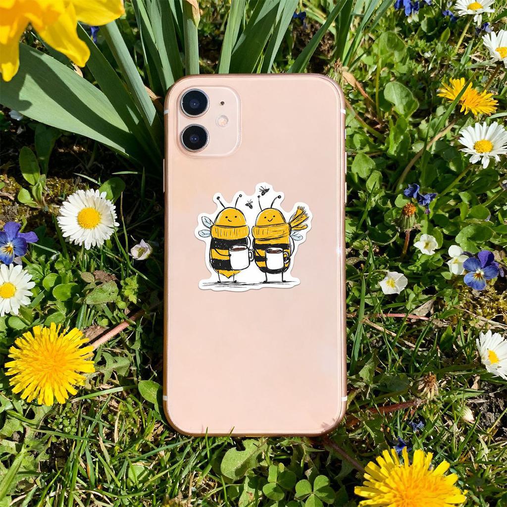 50pc Little Bee Stickers For Children's Journals, Cartoon Animals, And Cute Decorative Stickers For Suitcases