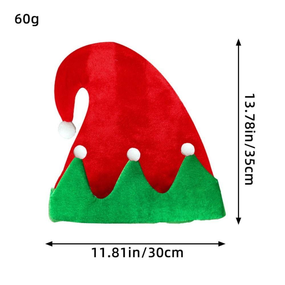Ball Christmas Hat Green Santa Elf Hat Outdoor Stripe Xmas Cap  Girls