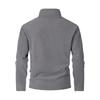 European and American Loose Solid Color Simple Sweatshirt Autumn Warm Stand Collar Zipper Thick Fleece Pullover Men's Top
