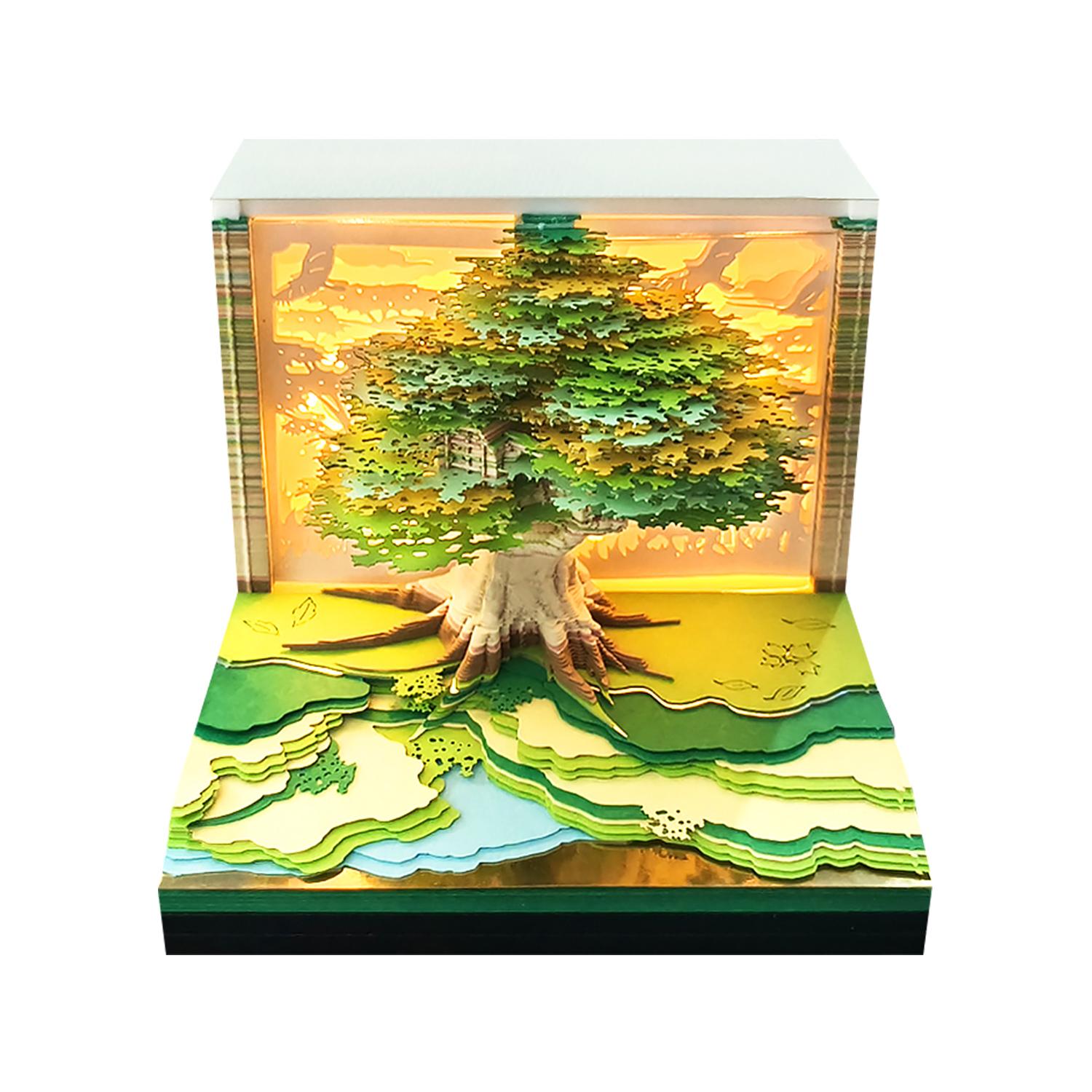 New Arrival Treehouse 3D Paper Craft Weekly Calendar 2026 Unique Design Promotional Loose Leaf Memo Pad 238 Pages Desk Gift