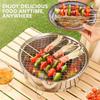 Portable Barbecue Grill Stainless Steel Round Barbecue Grills Detachable Non-stick Korean BBQ Rack for Outdoor Camping