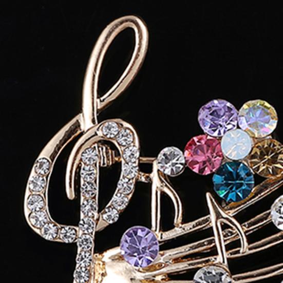 Women's Rhinestone Musical Note Blossom Brooch Pin Jewelry Party Xmas Gift