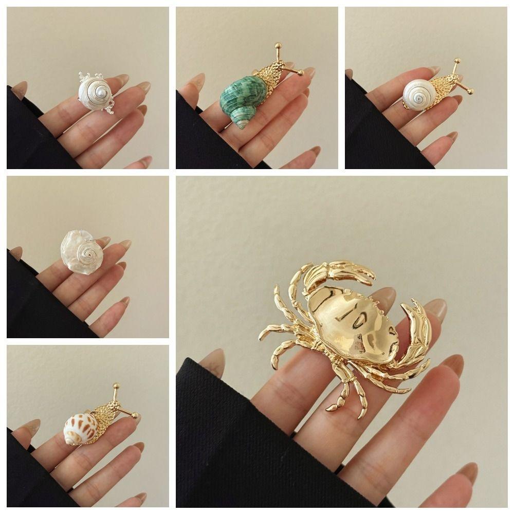 Korean Style Shell Snail Ring Jewelry Accessories Bohemia Finger Ring Ocean Animal Ring Couple