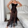 2025 Spring/Summer European & American Style Sexy Lace Slim Fit Spaghetti Strap Dress