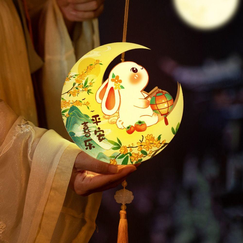 Moon Mid-Autumn Festival Lantern PVC Lantern DIY Material Package Rabbit Lanterns Party Decoration