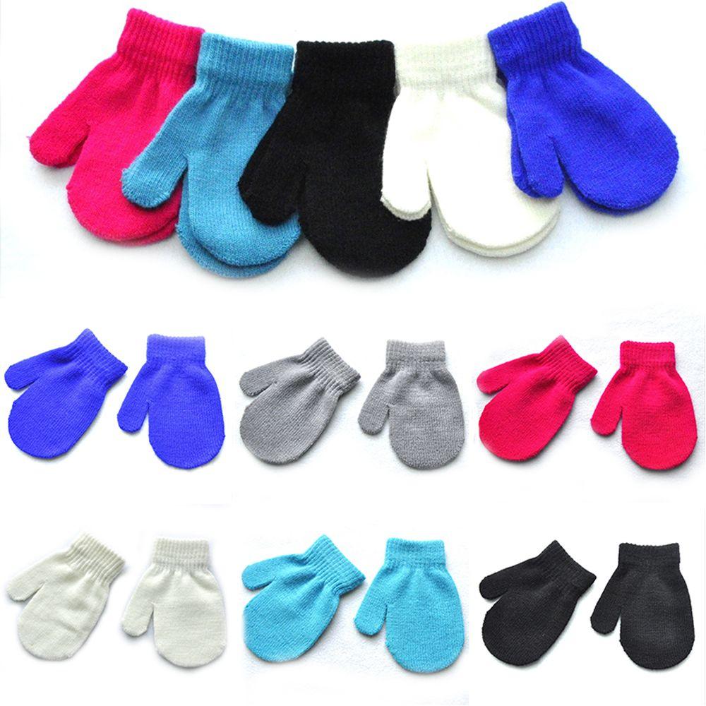 

Модные акриловые детские карамельные цветные вязаные перчатки с полным пальцем варежки зимние перчатки оранжевый