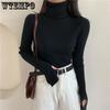 Open Finger Sweater Women's Turtleneck Skinny Jumper Winter Long Sleeve Thermal Pullover Soft Knit Top Versatile Fashion Pull