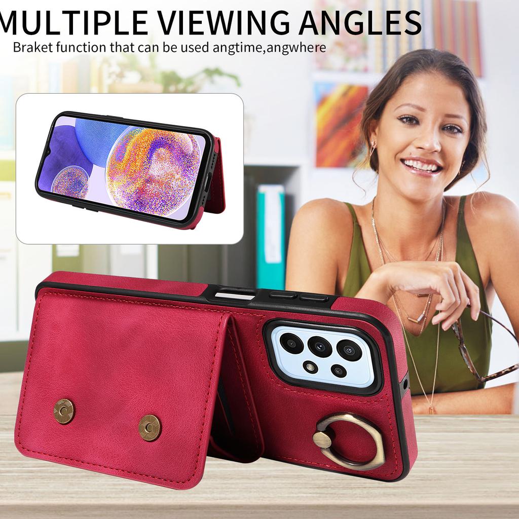 For Samsung Galaxy A23 (4G),Samsung Galaxy A23 5G Ring Bracket Card Holder Slots Cover Phone Case