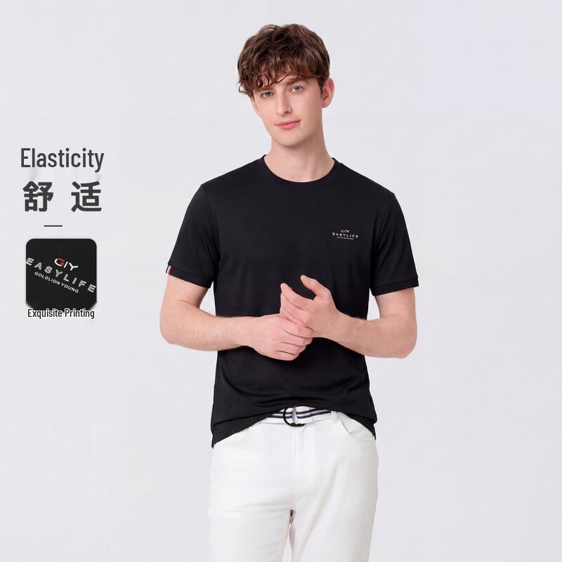 Jinlilai GY Men's High-End Short Sleeve Round Neck T-Shirt