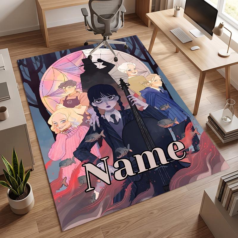 Wednesday (19) Personalized Name Office Carpet Stylish Decor for Living Room Bedroom Kitchen