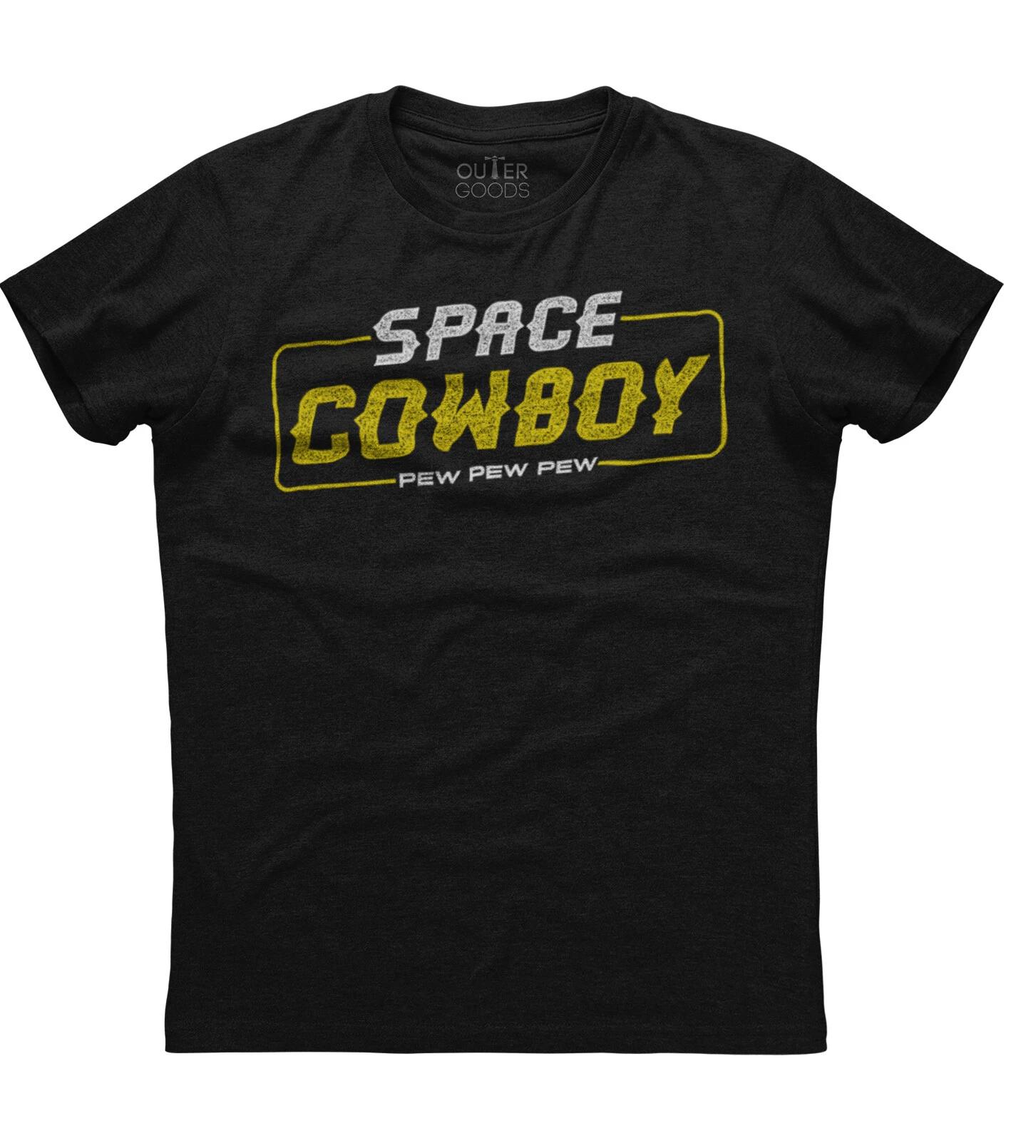 Space Cowboy Pew Pew Pew Funny Mens Short Sleeve Cotton Black T-shirt L