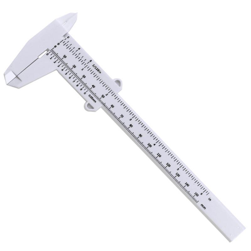 

1pc Eyebrow Measuring Ruler Brow Mapping Tool Mini Vernier Caliper Double Scale Plastic Sliding Gauge Ruler for Micro Blading білий