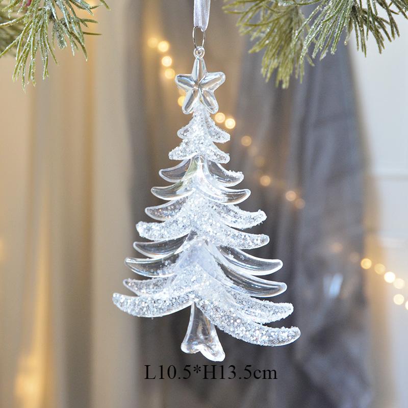 2025 Acrylic Snowflake Christmas Tree Bells Pendant  Star Room Home Decoration Christmas Navidad Ornaments Christmas Supplies