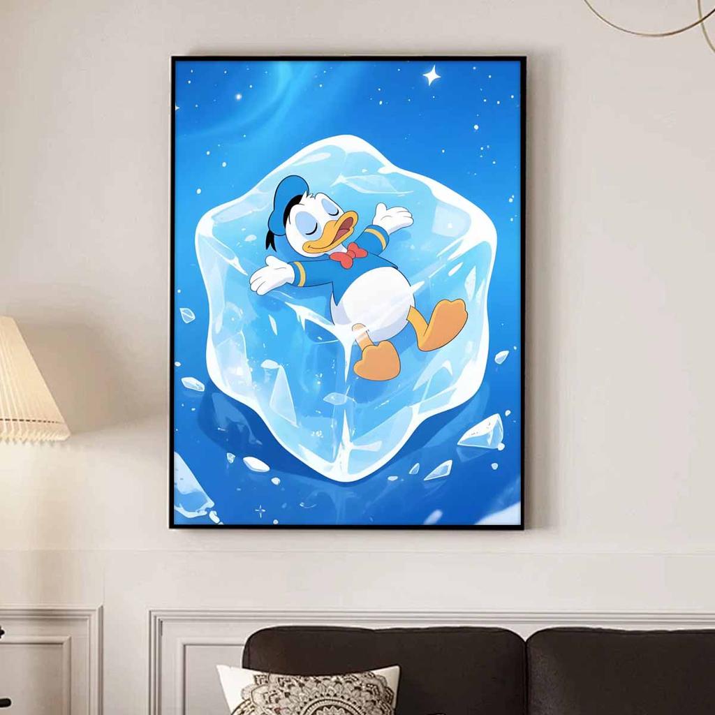 DIY Diamond Painting Donald Duck on Ice Cubes Cross Stitch Kit Mosaic Art Diamond Painting Full Circle Diamond Home Decoration