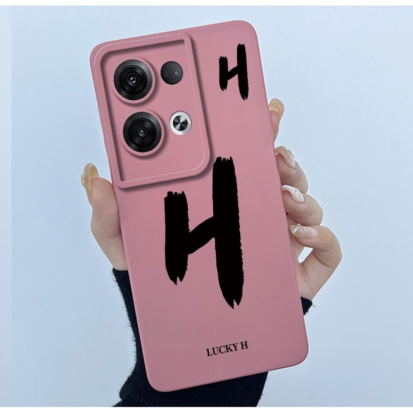 For OPPO Reno 8 Pro 5G Reno8 Reno8 Pro Plus Shockproof Phone Case Lucky Initial Letter Casing Silicone Soft Matte Back Cover