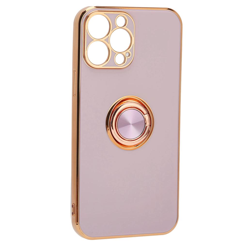 Handyhülle für iPhone 13 Pro Max mit roségold glitzerbeschichtetem Ringständer für Frauen, ultradünne, weiche, flexible TPU-Handyabdeckung