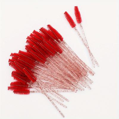 50 pezzi di ciglia di cristallo, pettine spazzola monouso, estensione ciglia, bacchette per mascara, strumento di trucco professionale per la bellezza.
