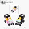 City Series Baby Pram DIY Building Block Various Open Room Furniture Toilet Appliances Model MOC Brick Gift Kid Toy For Children