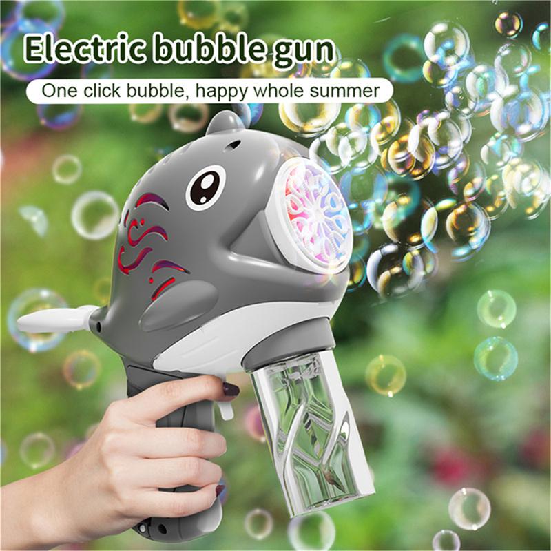 10 Hole Children's Toy Whale Bubble Machine Fully Automatic Handheld Bubble Blowing Machine Without Battery and Bubble Water